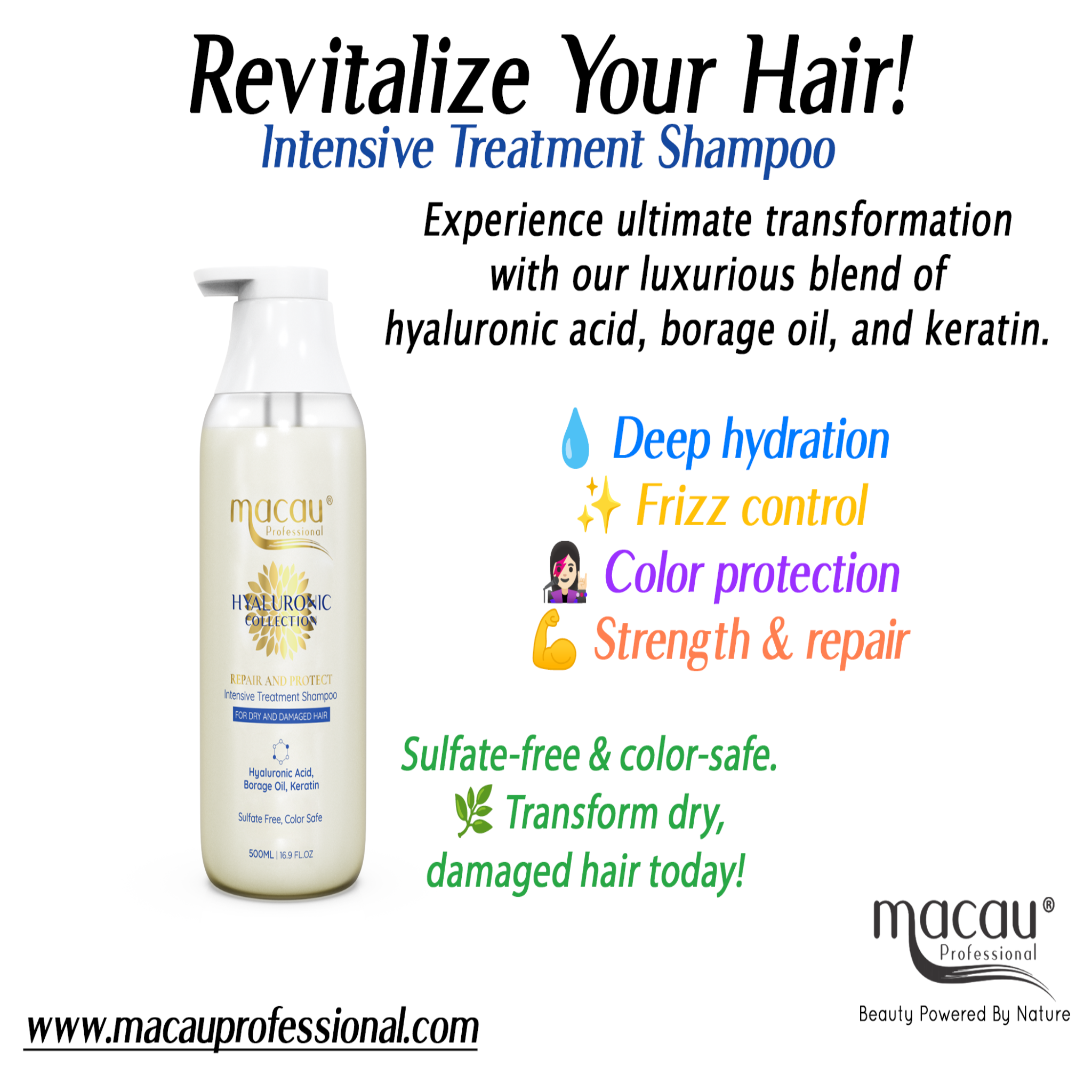 Repair & Protect Intensive Treatment Shampoo For Dry and Damaged Hair benefit 
